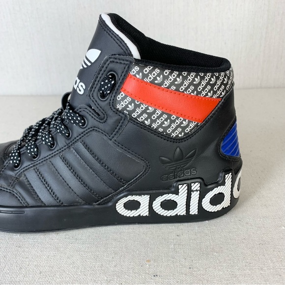 Adidas~Men’s Originals Hardcourt Hi Black Active Red, Blue Athletic Shoes~Sz 8 - Picture 11 of 14